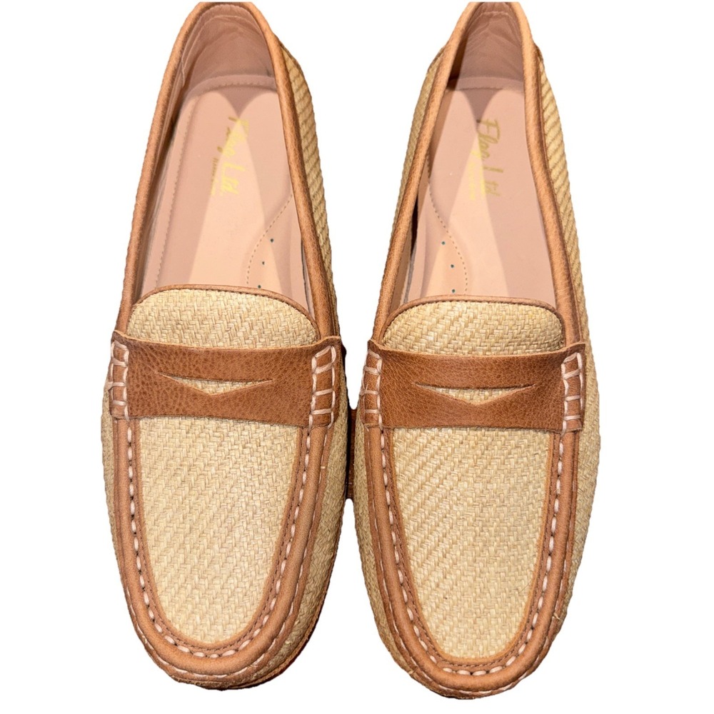 Flag LTD Women's Morgan Leather Penny Driving Loafers  Size 8M Leather, Woven